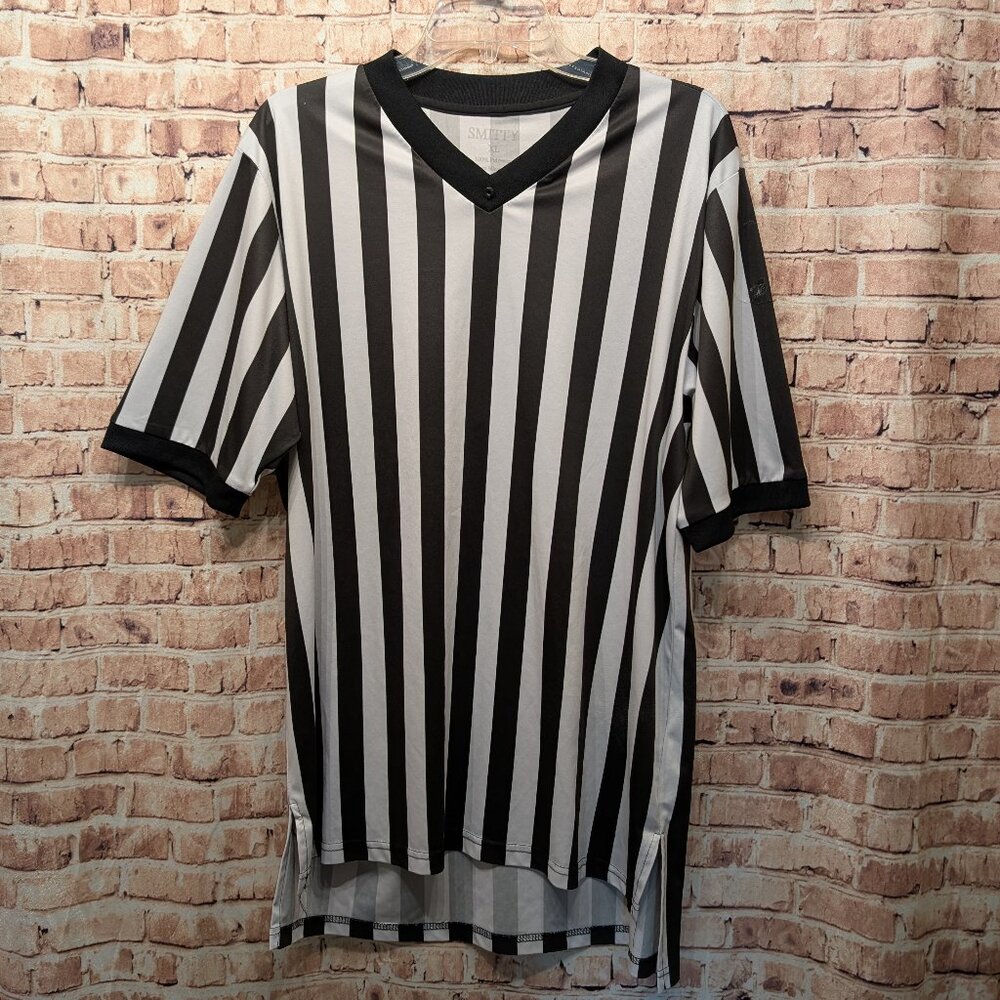 Smitty Referee Shirt Size XL Black/White Stripes Size XL